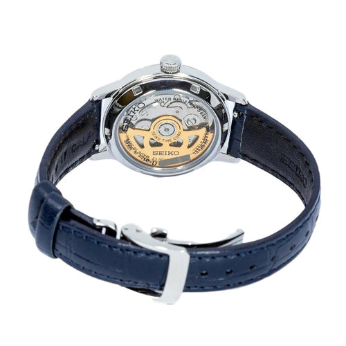 Orologio Uomo Seiko Presage Automatico Open Heart Blu Pelle SSA405J1